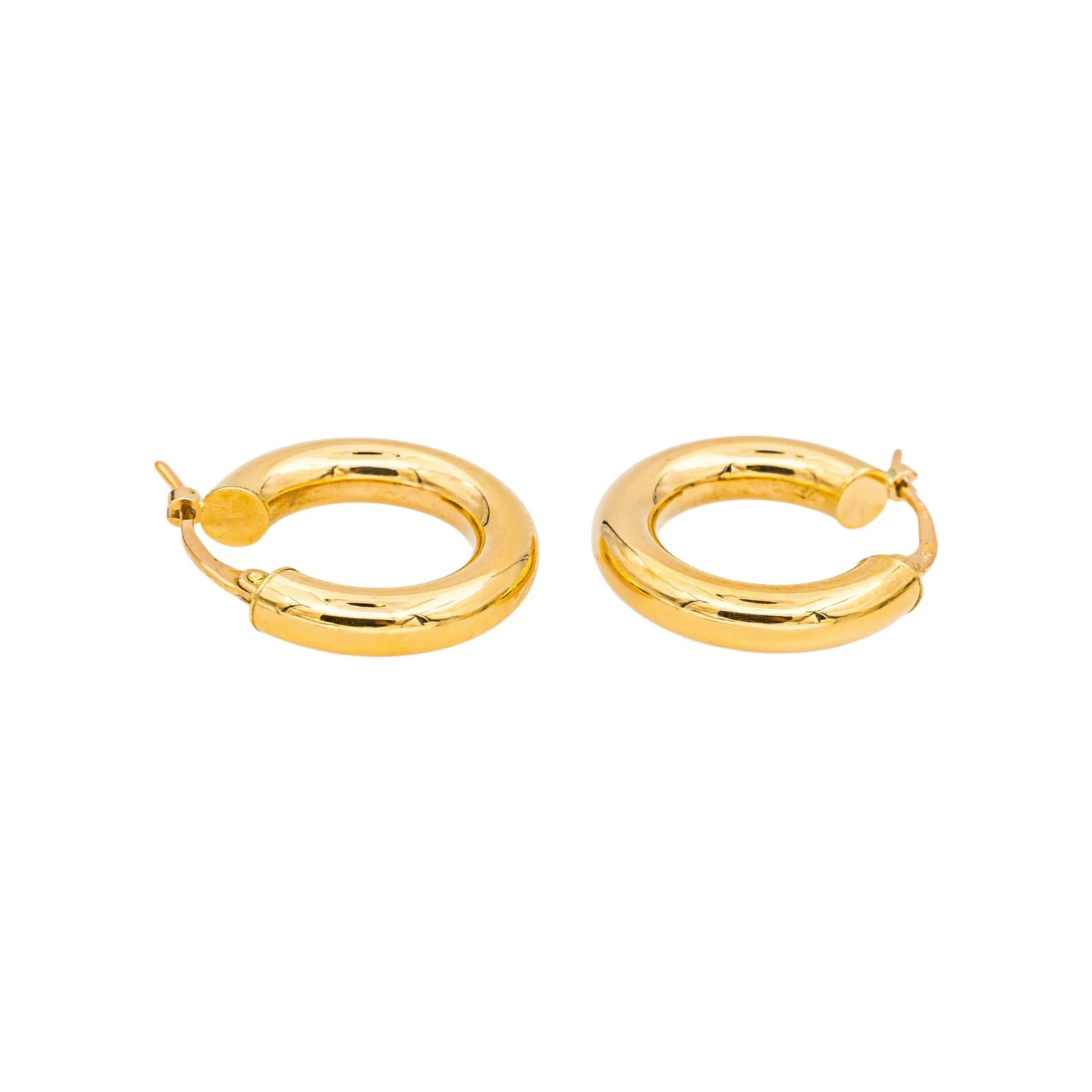 Yellow gold hoop earrings  - Image 5