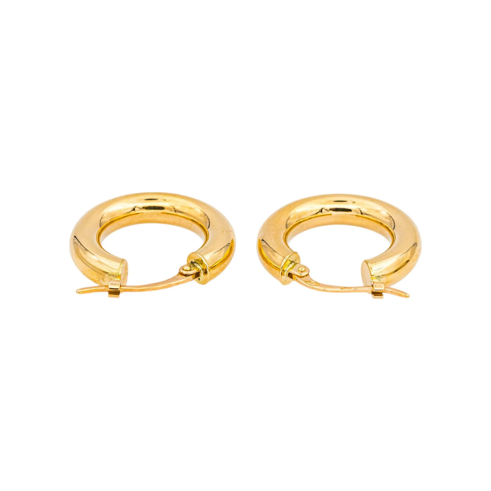 Yellow gold hoop earrings  - Image 6