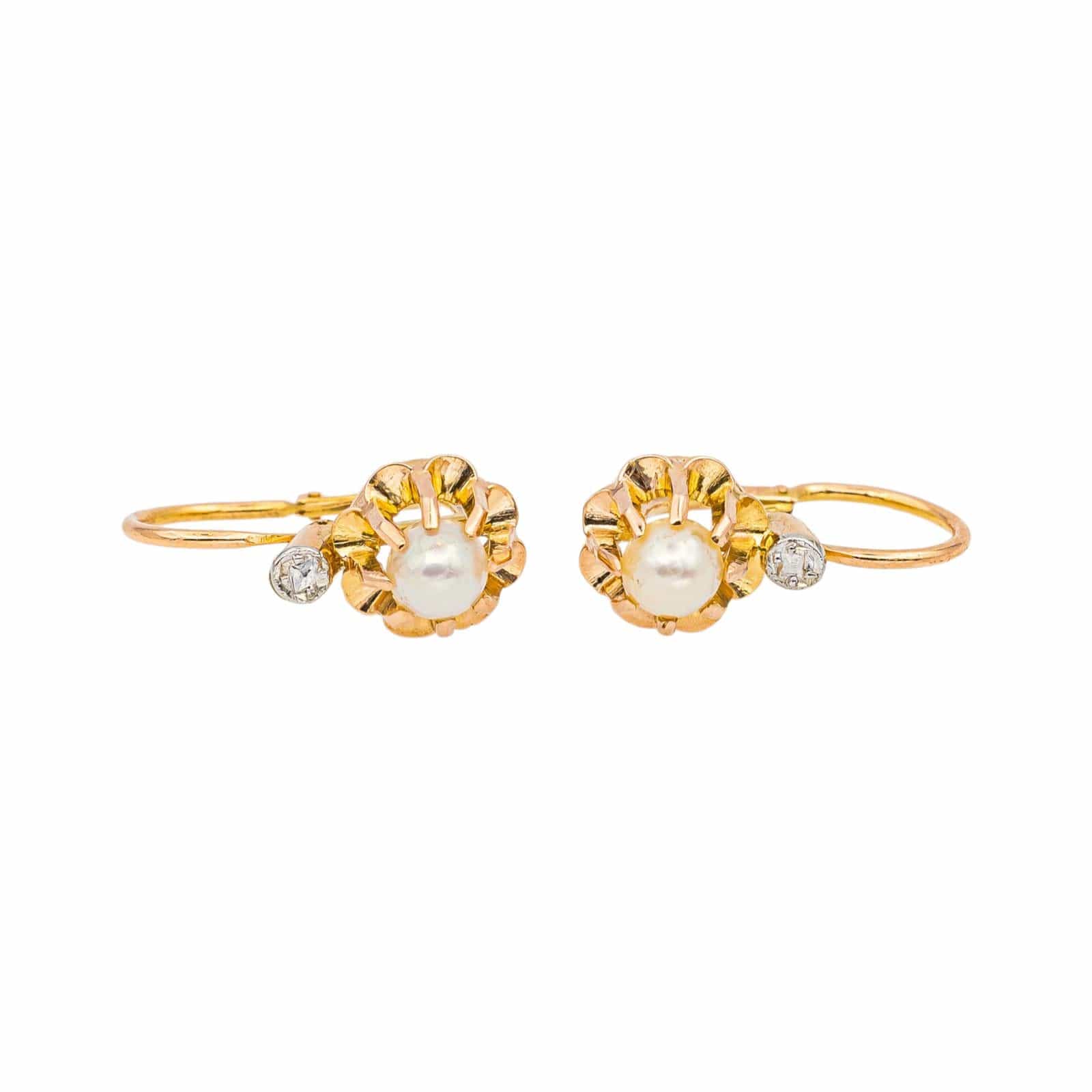 Earrings Sleepers earrings Rose gold Pearl  - Image 3
