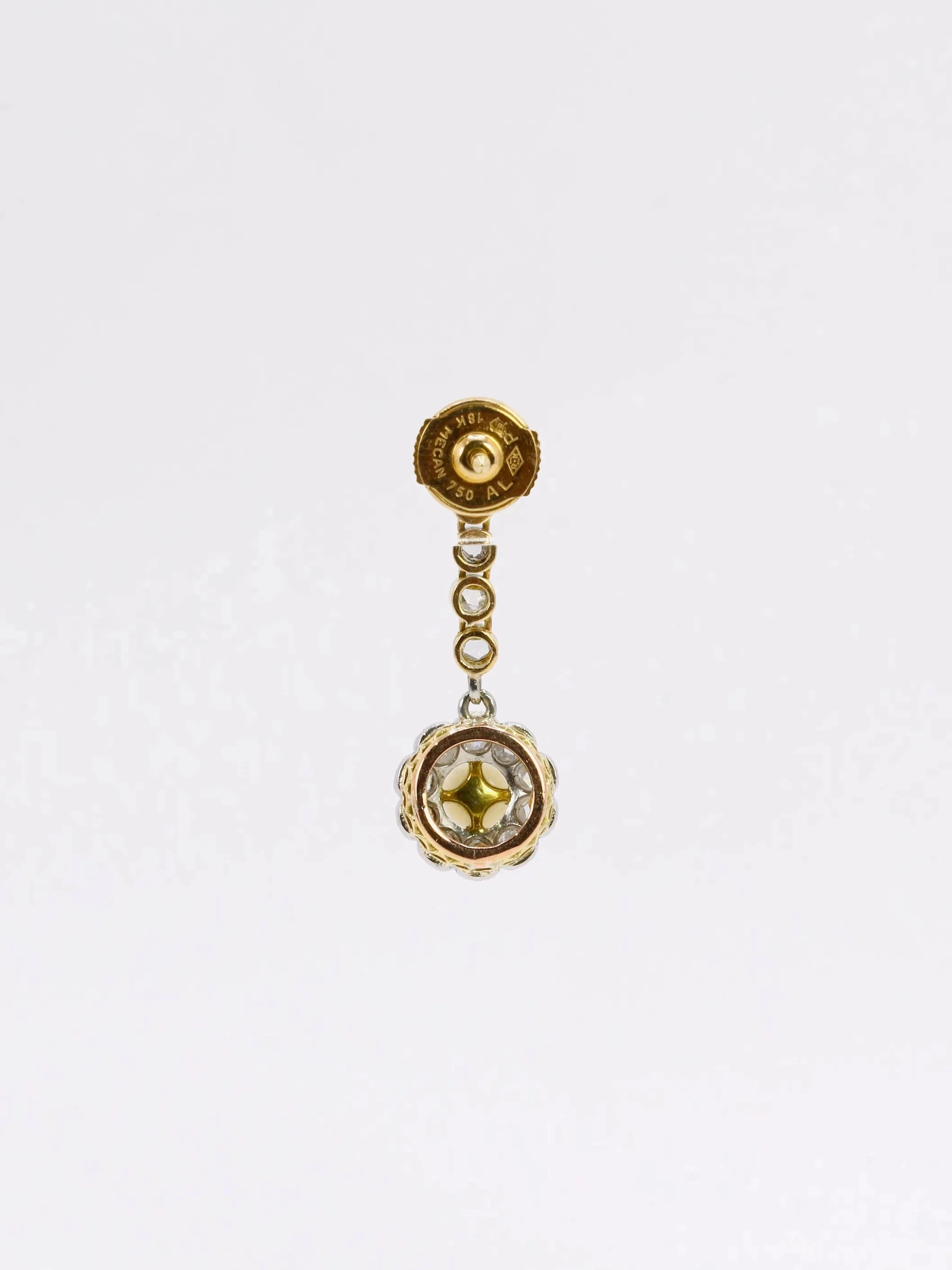 Pearl diamond drop earrings - Image 5