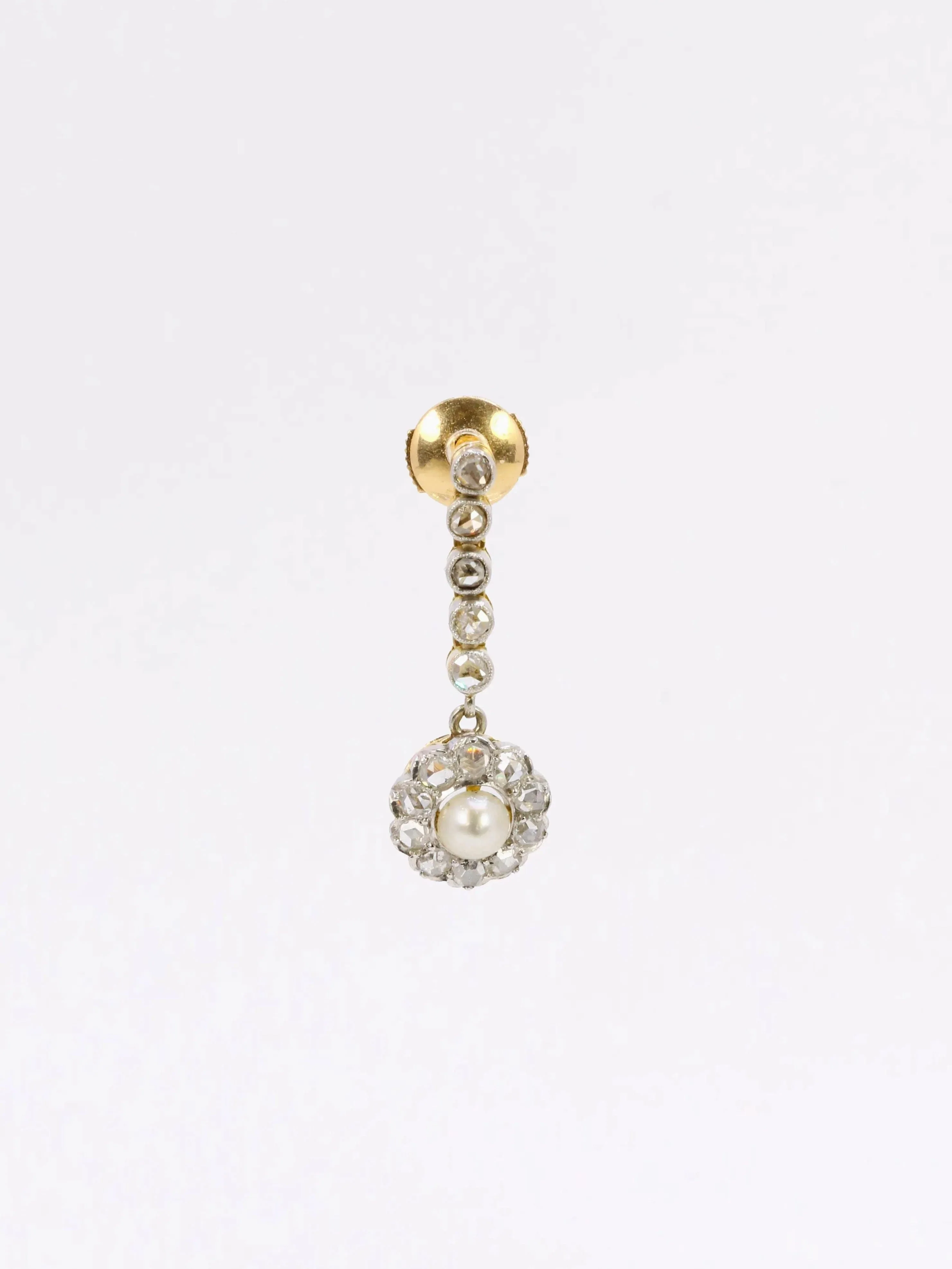 Pearl diamond drop earrings - Image 6