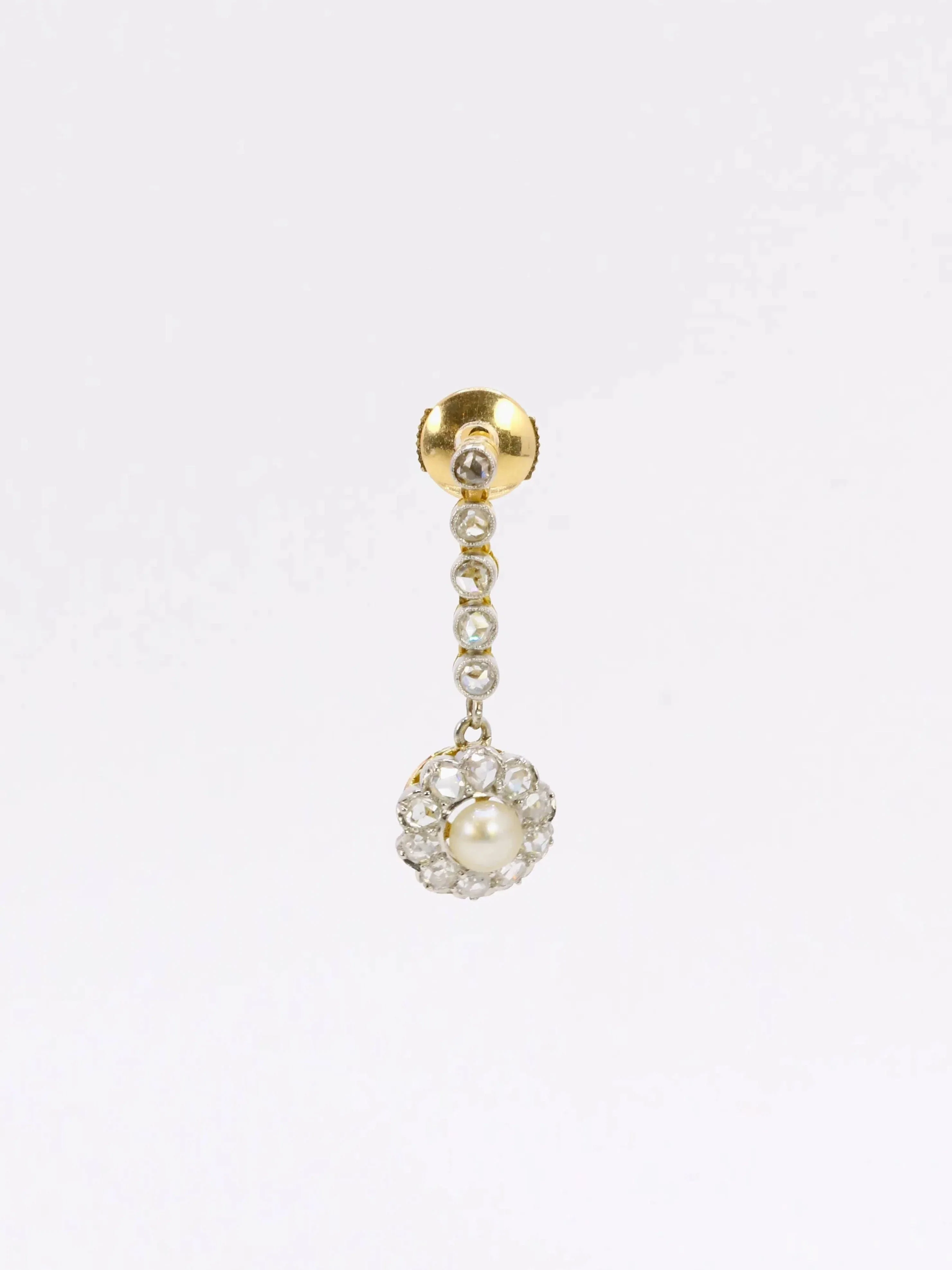 Pearl diamond drop earrings - Image 7