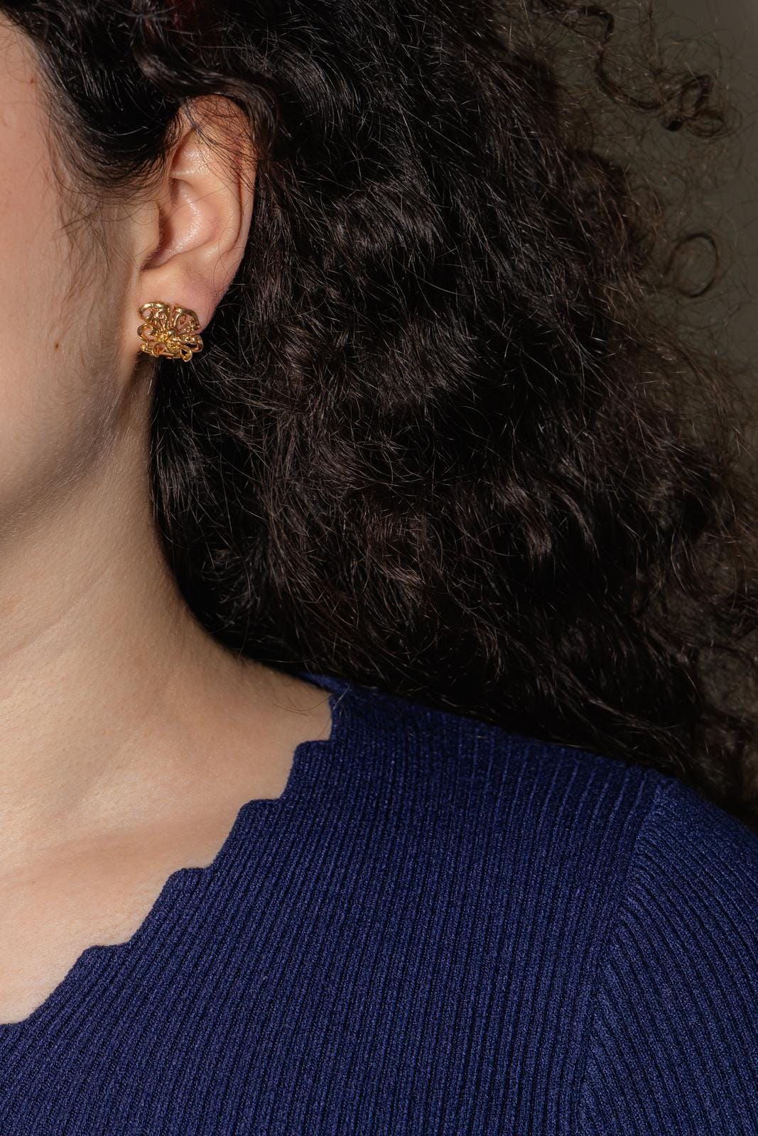 Yellow gold earrings  - Image 2