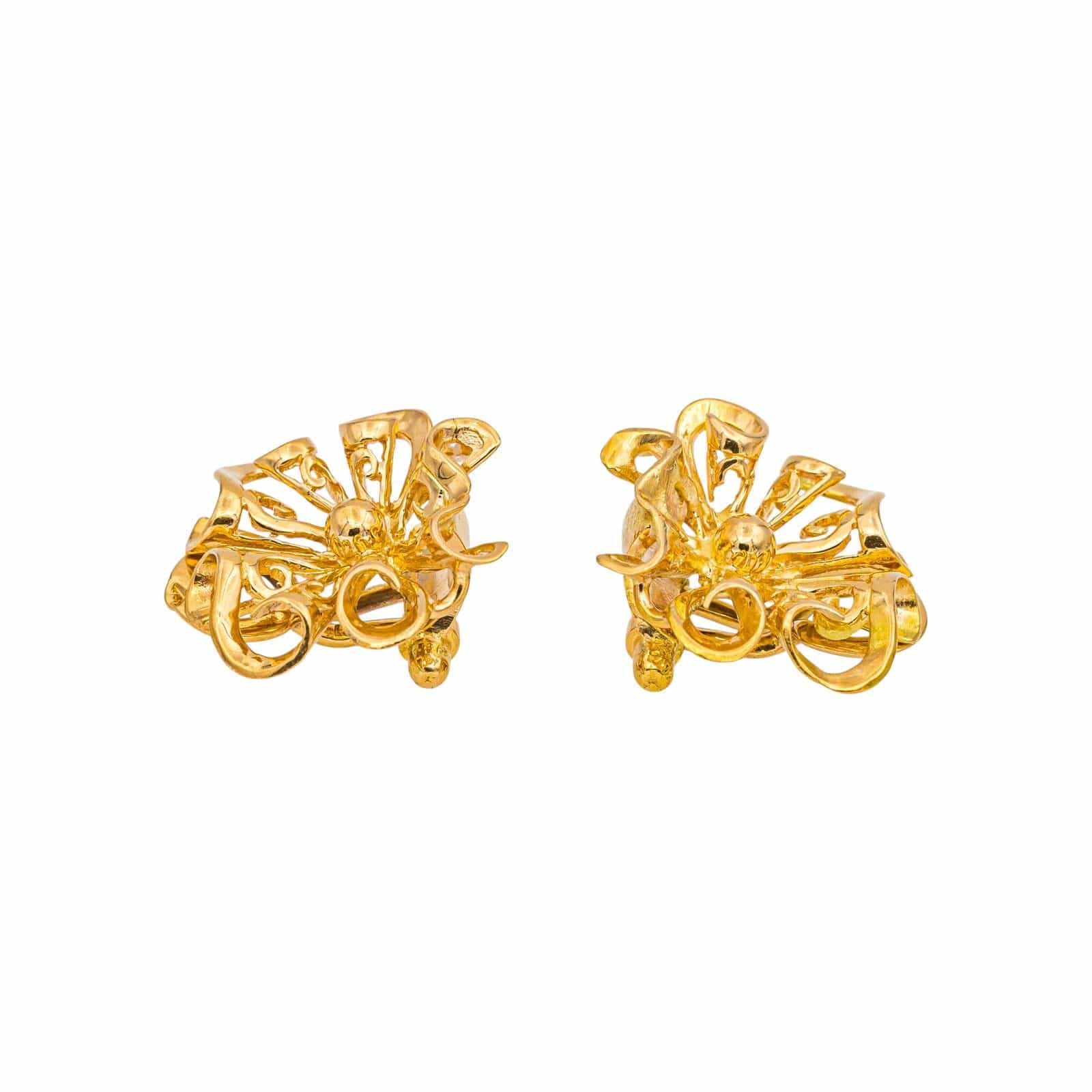 Yellow gold earrings  - Image 4