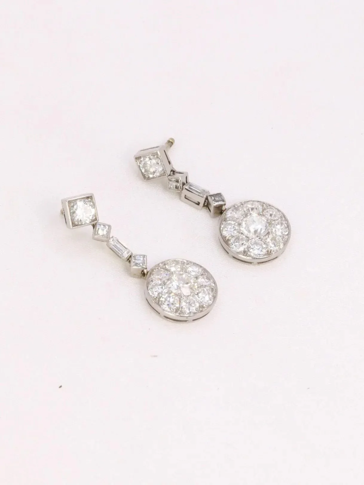 Dangle earrings Art Deco diamonds - Image 4