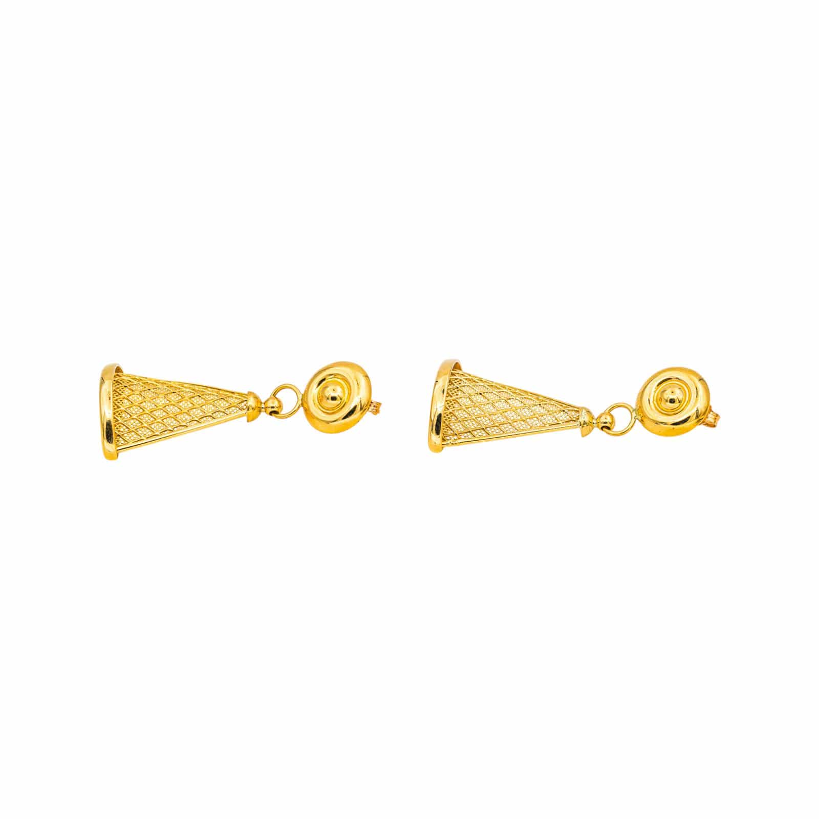 Yellow gold drop earrings  - Image 3