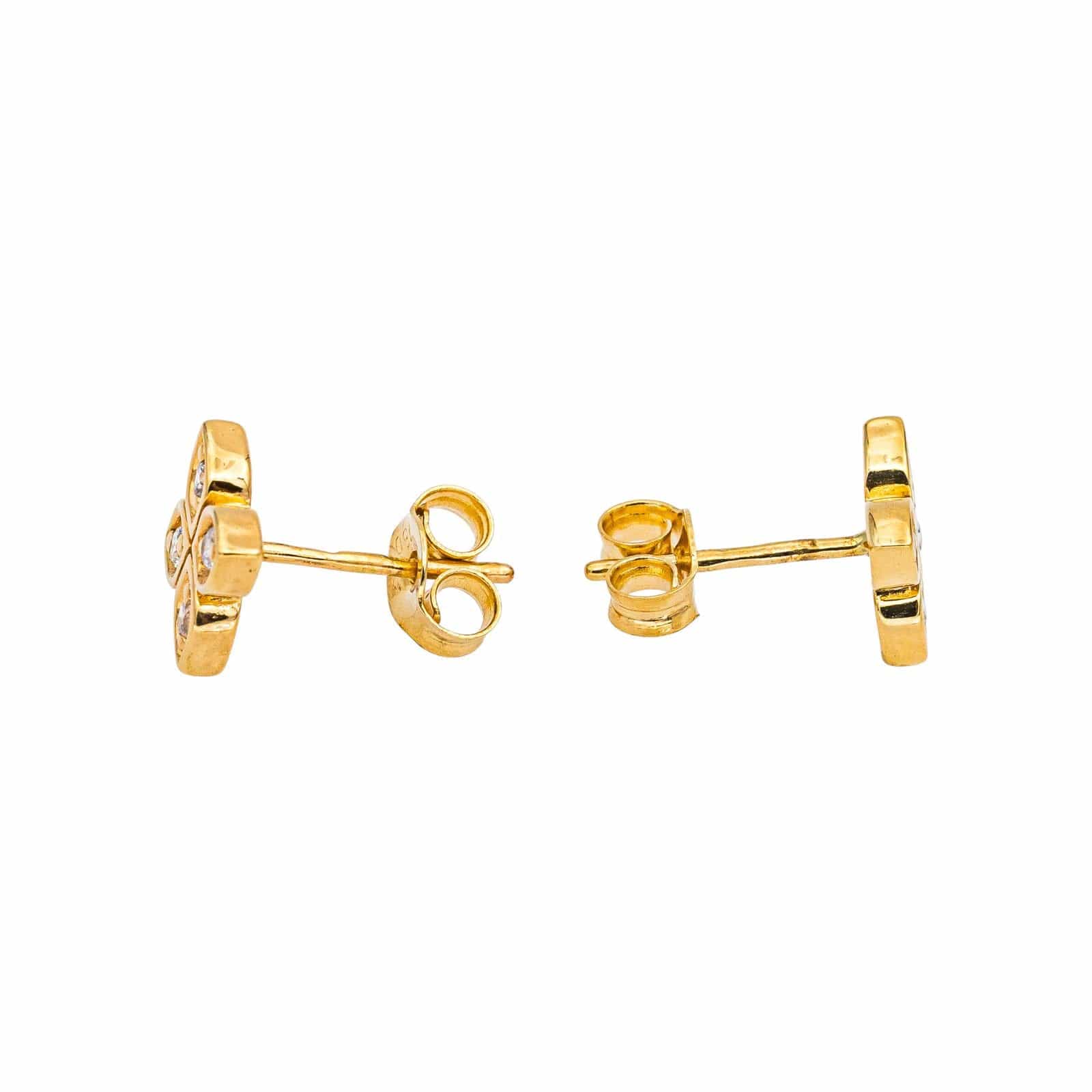 Yellow Gold Diamond Stud Earrings  - Image 7