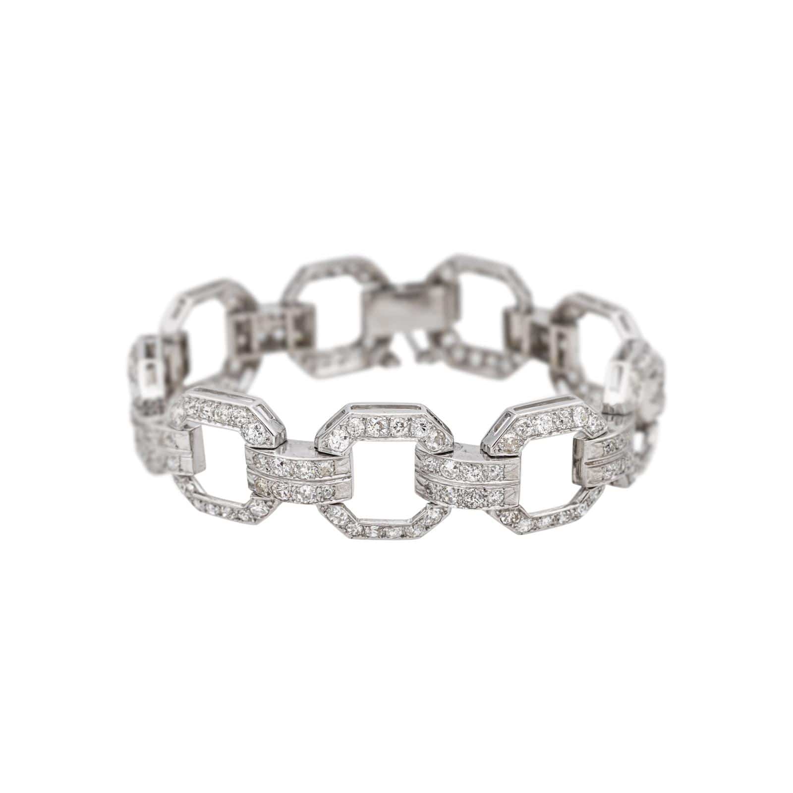Bracelet Art Deco platinum Diamond 
