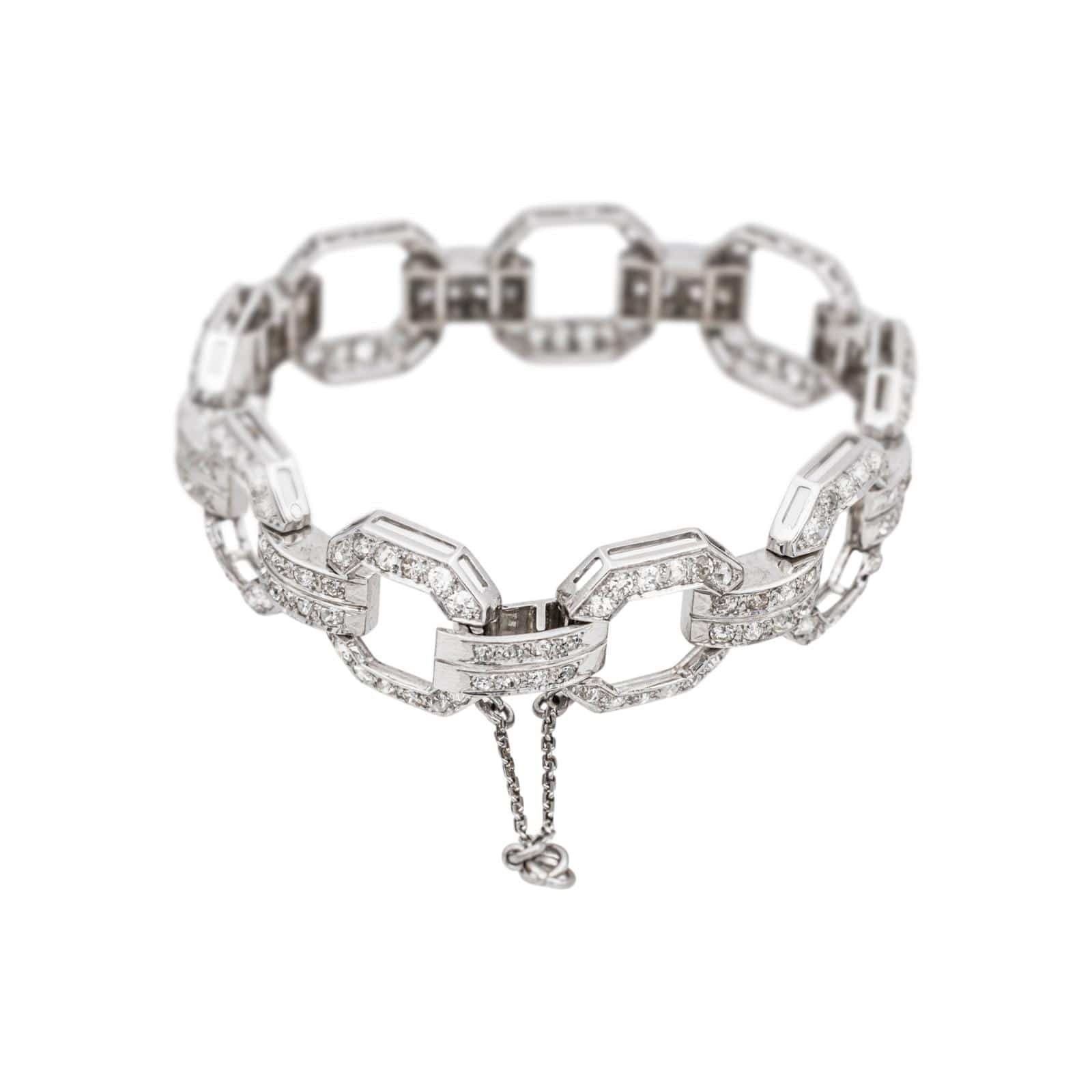 Bracelet Art Deco platinum Diamond  - Image 5