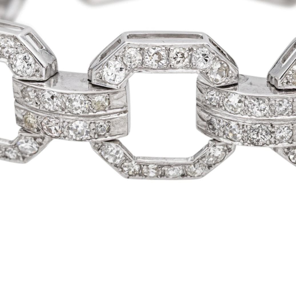 Bracelet Art Deco platinum Diamond  - Image 6
