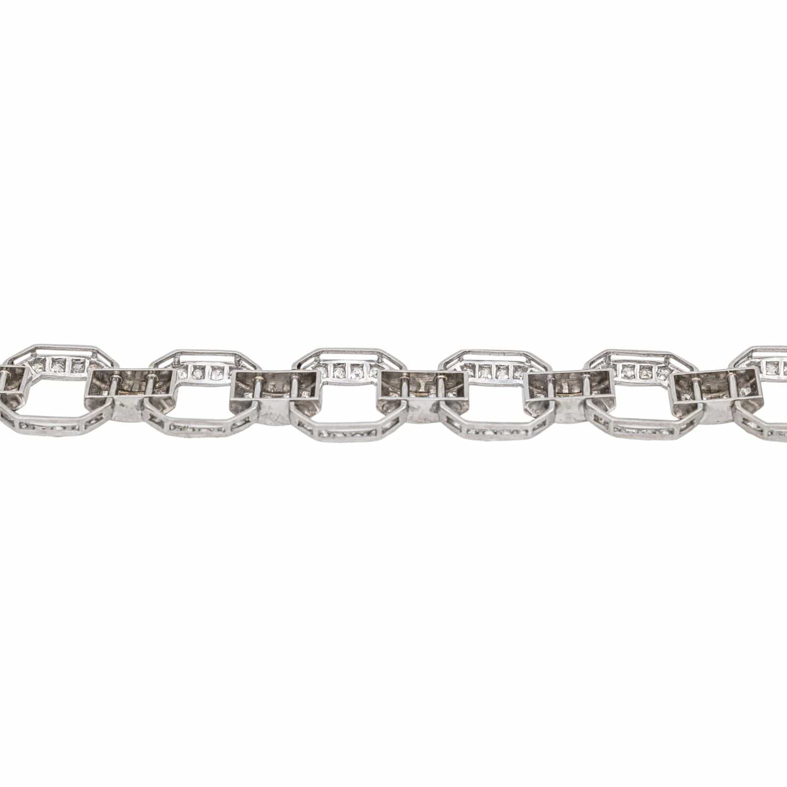 Bracelet Art Deco platinum Diamond  - Image 8