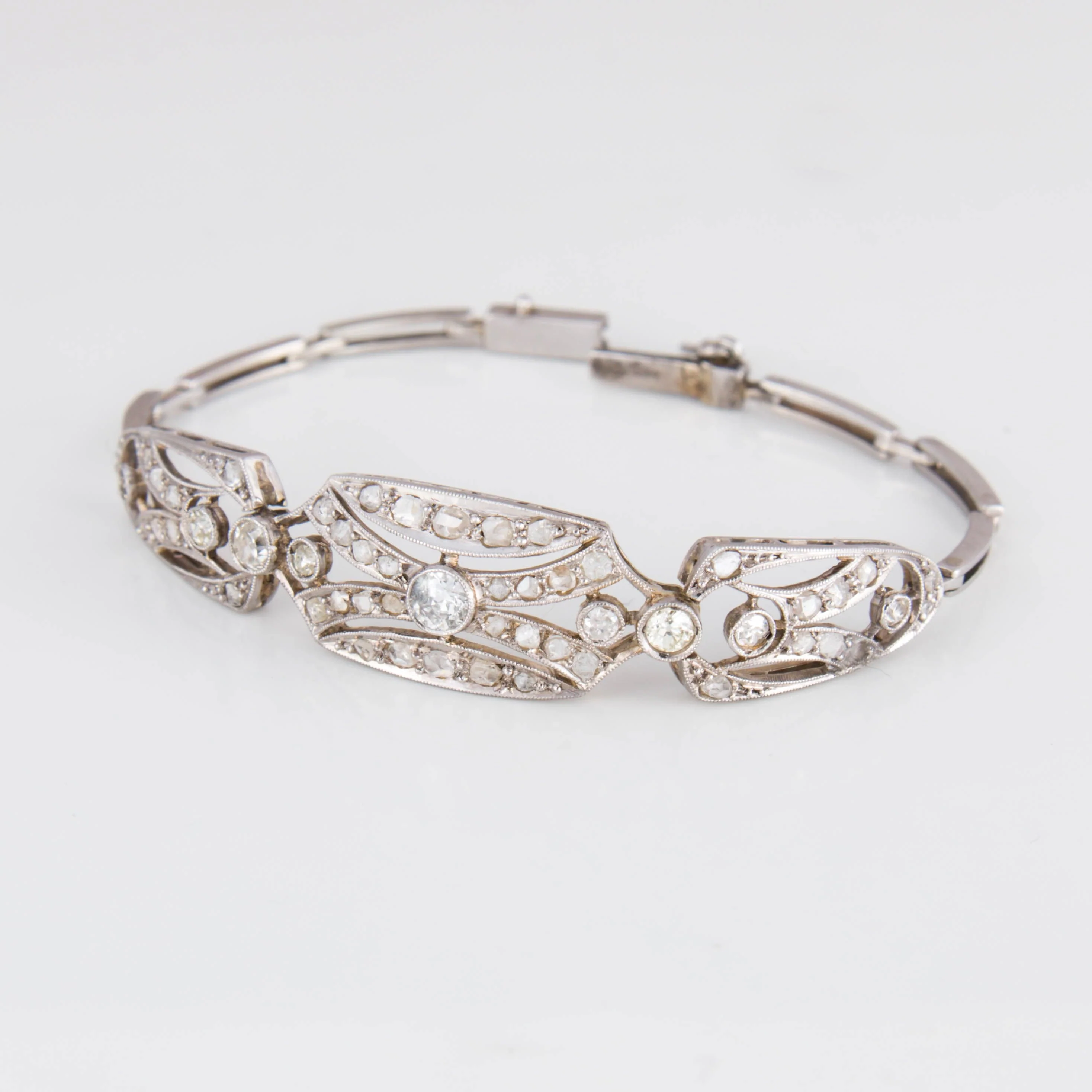 Bracelet Art Deco platinum Diamonds - Image 3