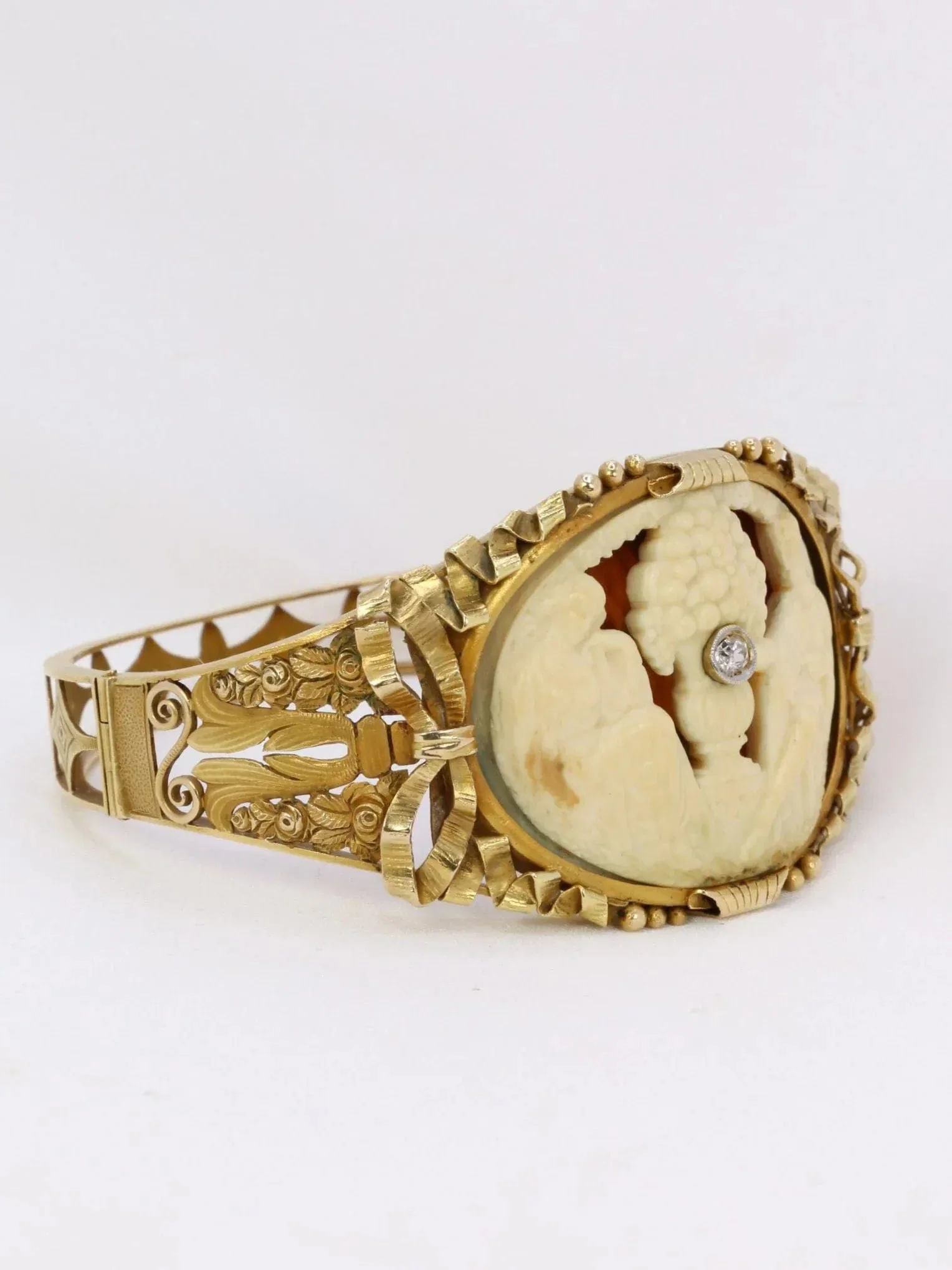 Art nouveau bracelet cameo on ivory - Image 3