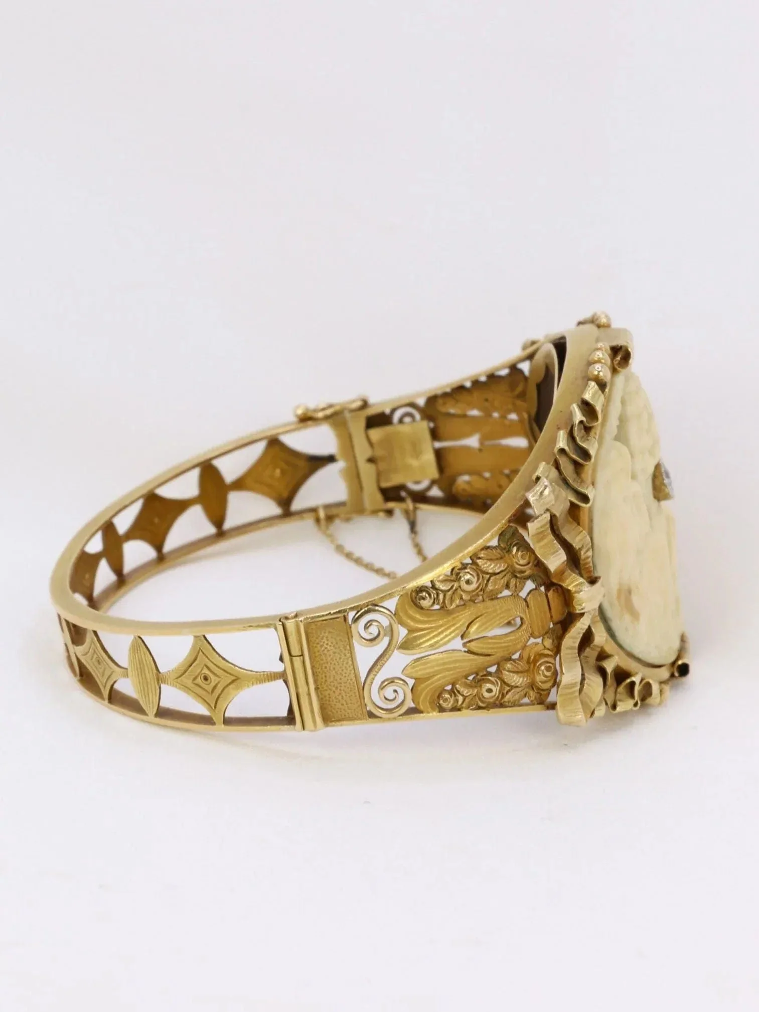 Art nouveau bracelet cameo on ivory - Image 4