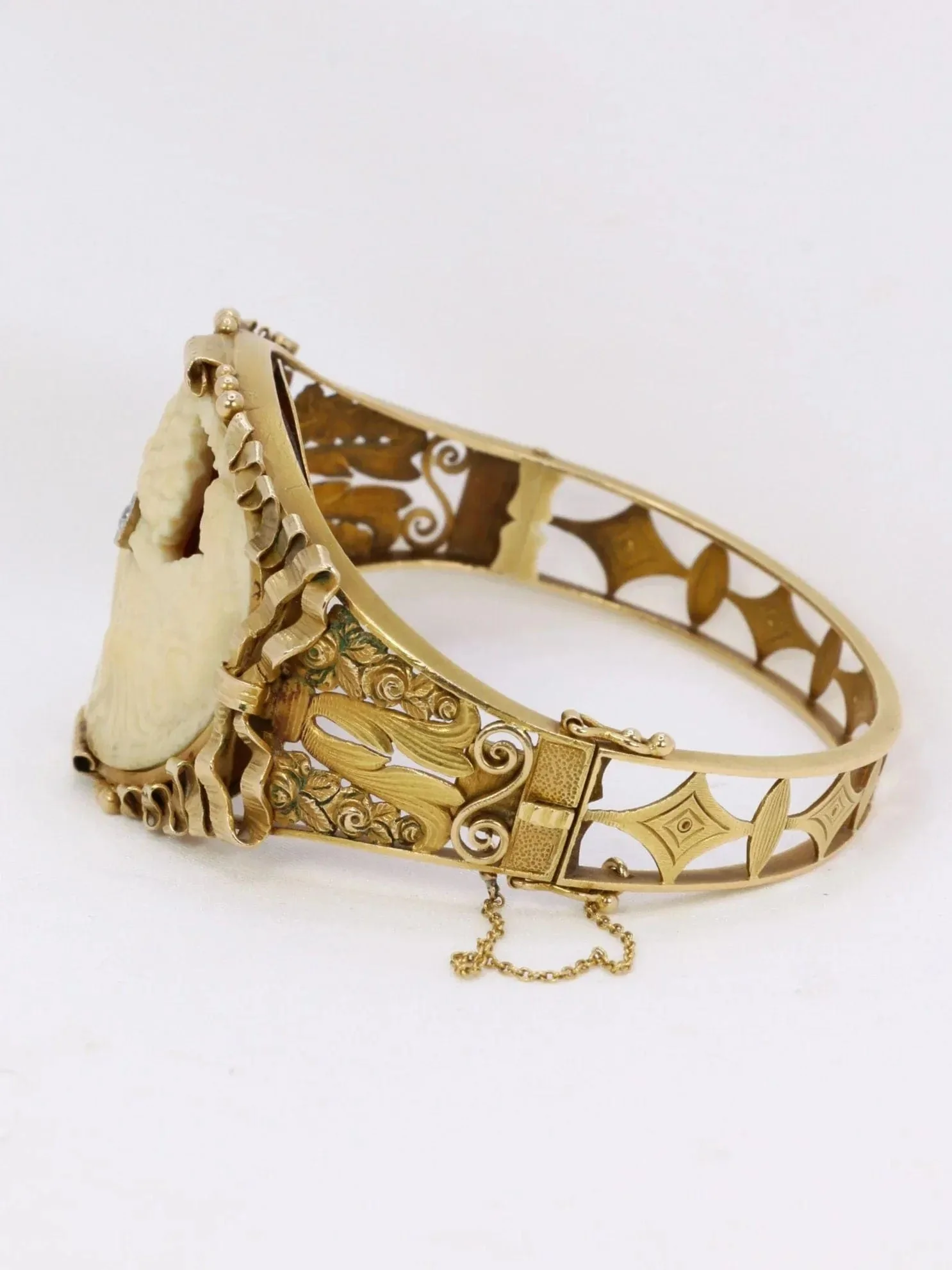 Art nouveau bracelet cameo on ivory - Image 6