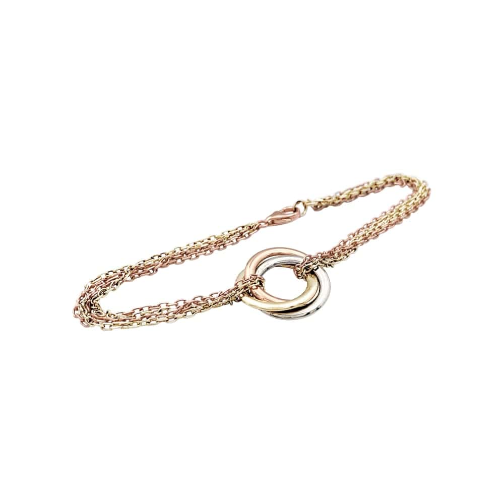 Bracelet Cartier "Trinity", three tones of gold.