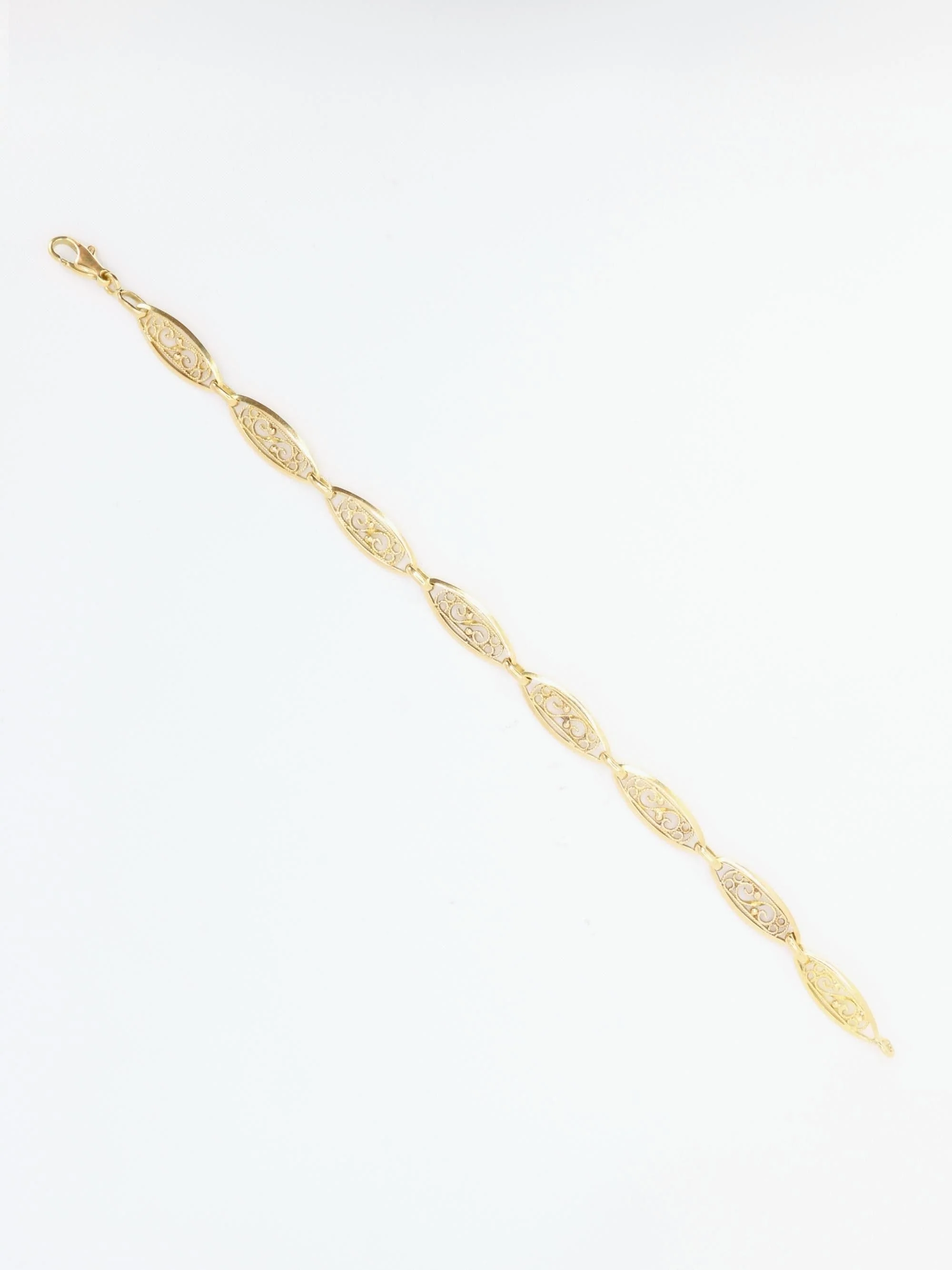 Chain bracelet Link yellow gold filigree - Image 5