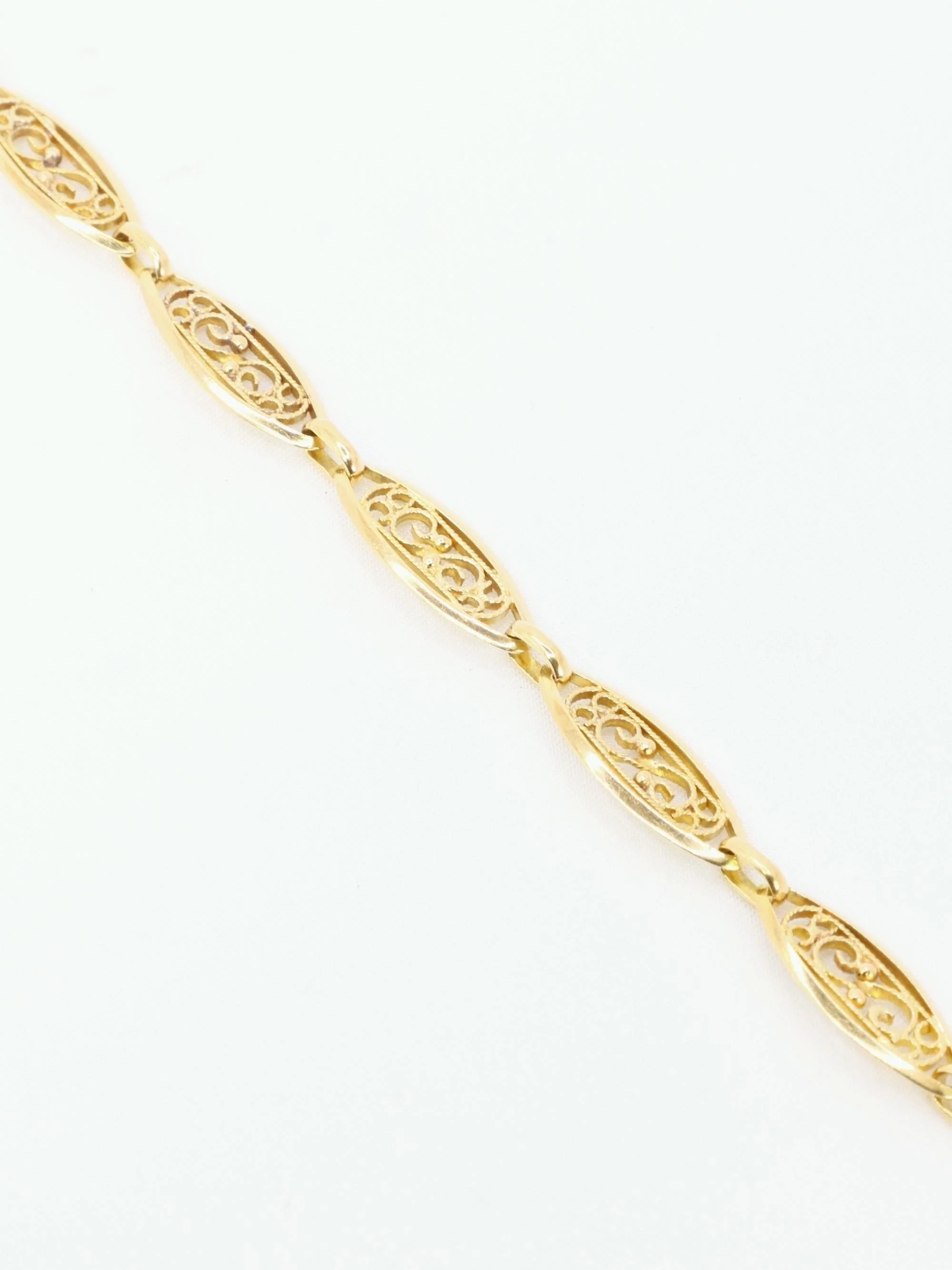 Chain bracelet Link yellow gold filigree - Image 7