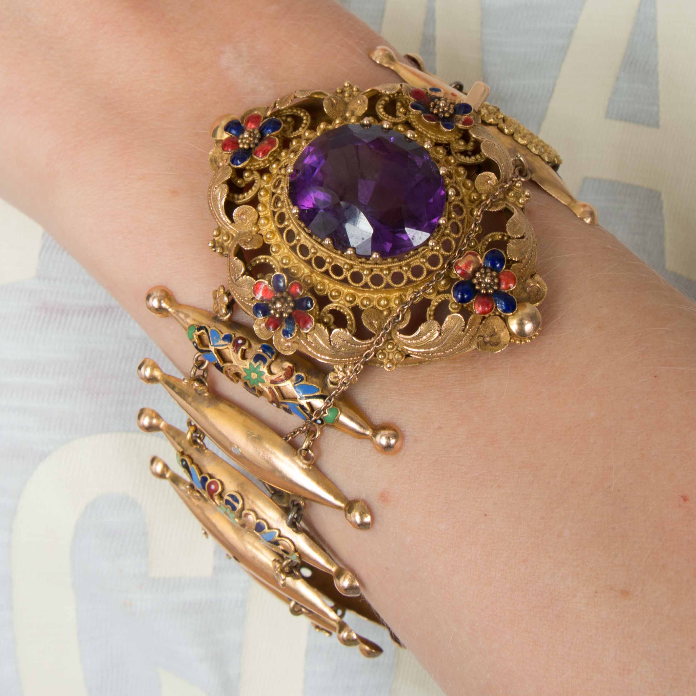 Victorian era enameled bracelet - Image 3