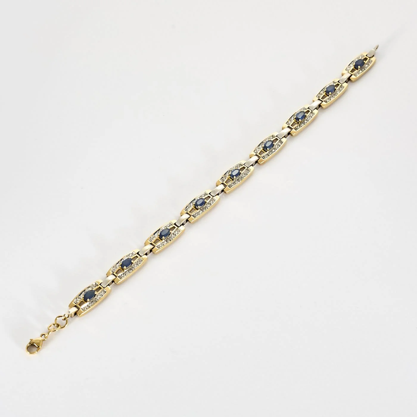 Two-tone gold and sapphire bracelet  - Image 4