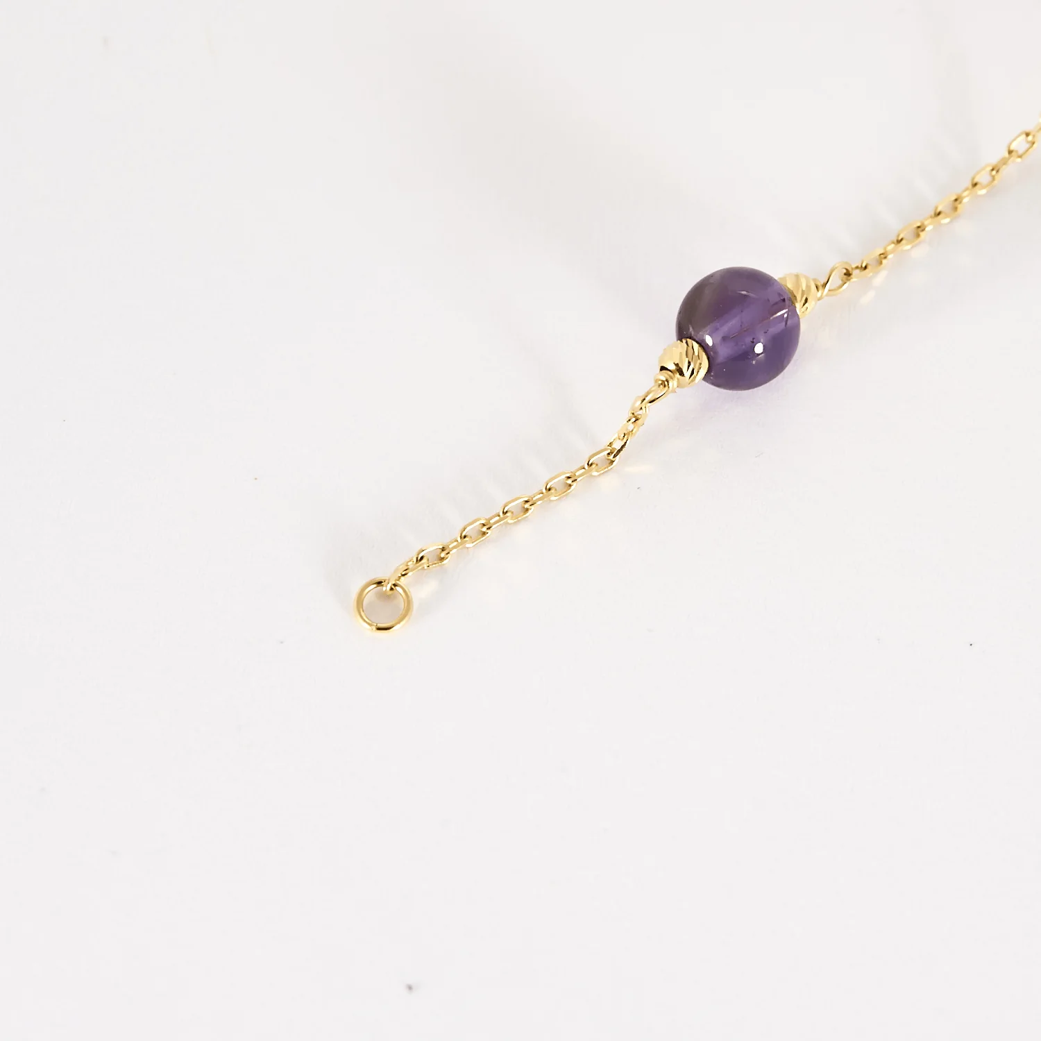 Yellow gold bracelet and amethyst pearls  - Image 5