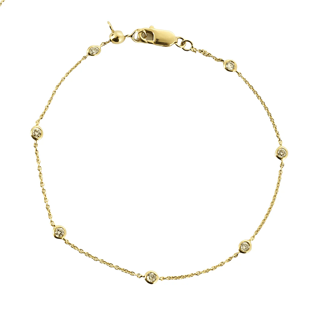 Yellow gold bracelet and small diamonds 