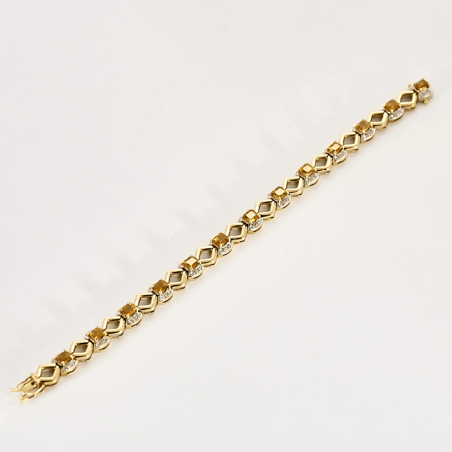 Yellow gold bracelet and orange sapphires  - Image 3