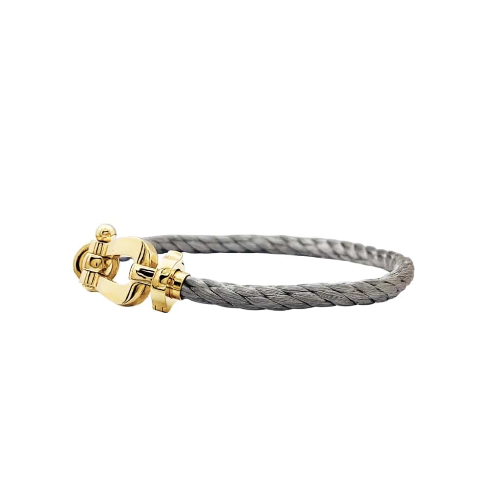 Bracelet Fred, "Force 10", yellow gold, steel.  - Image 3