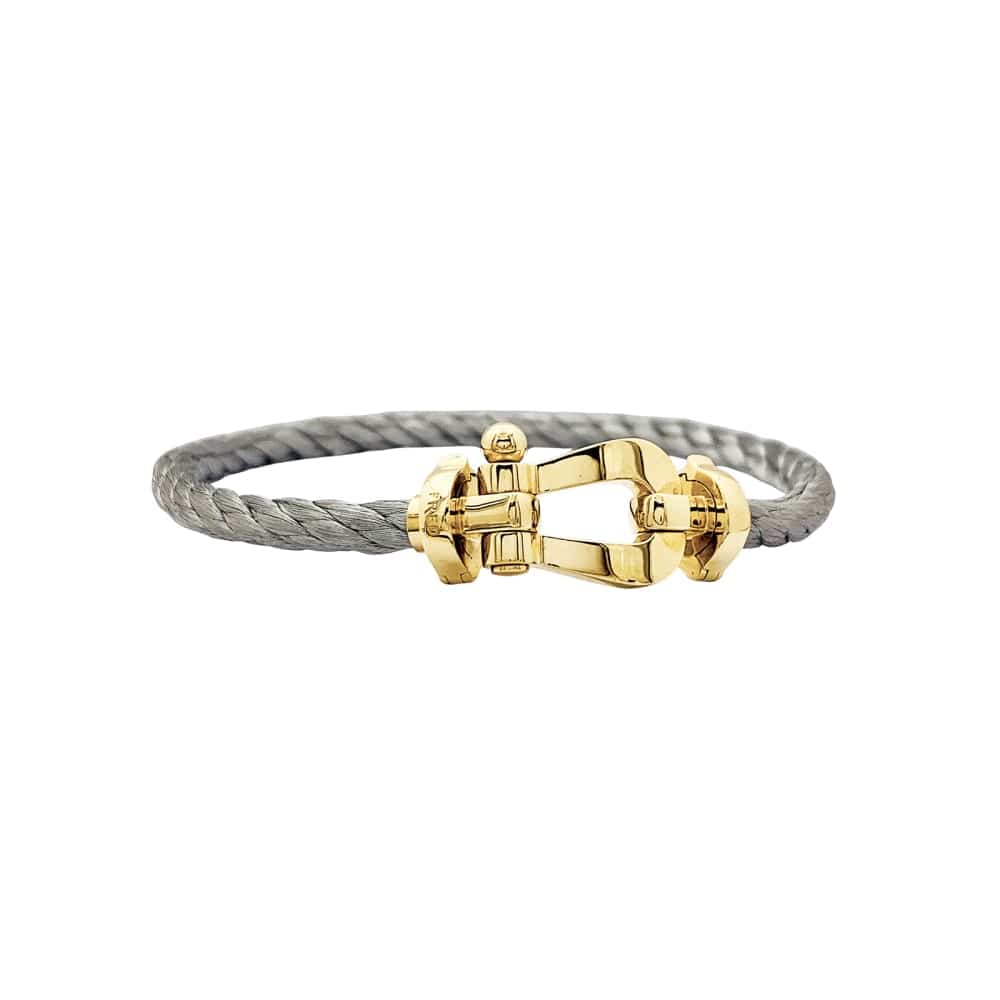 Bracelet Fred, "Force 10", yellow gold, steel.  - Image 4