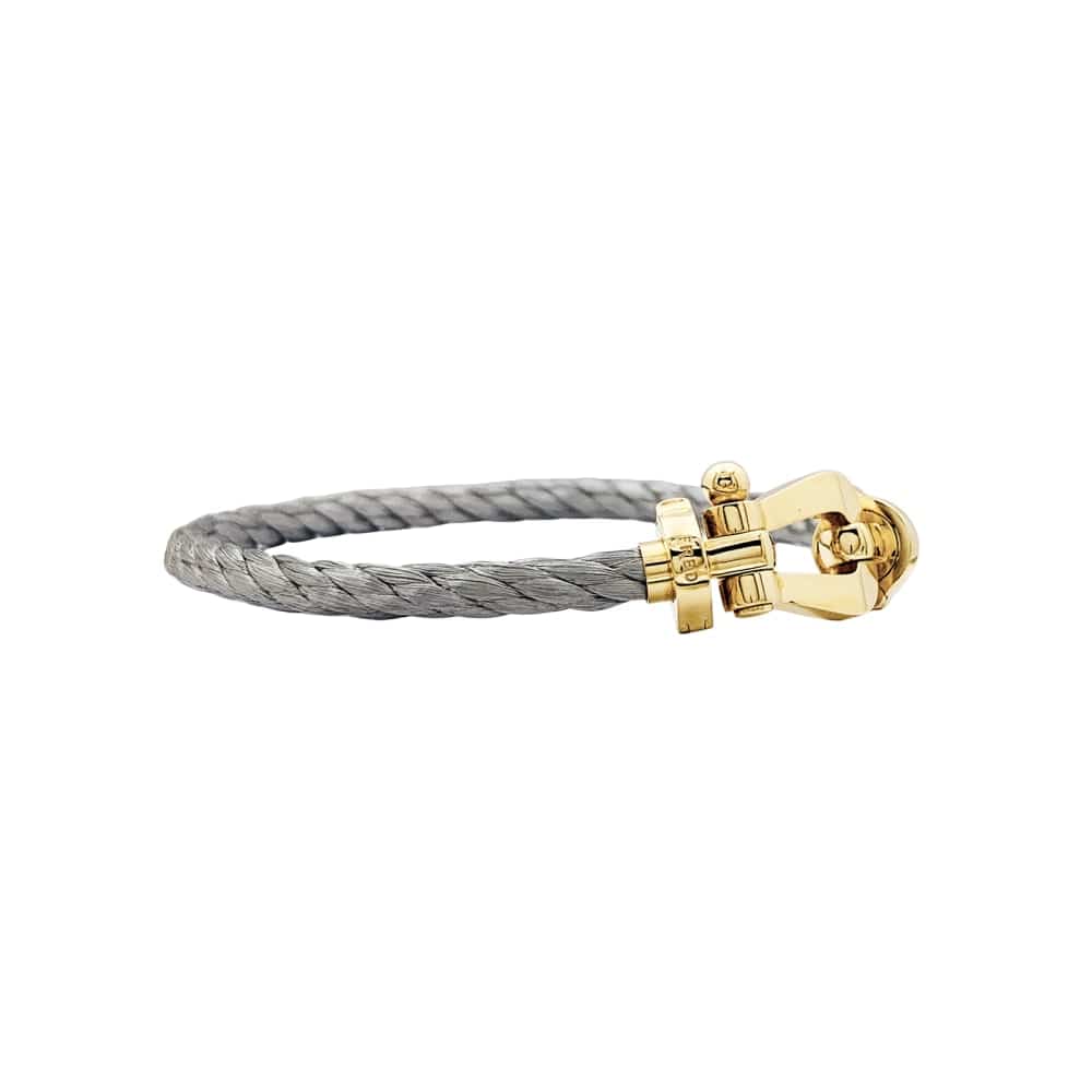 Bracelet Fred, "Force 10", yellow gold, steel.  - Image 5