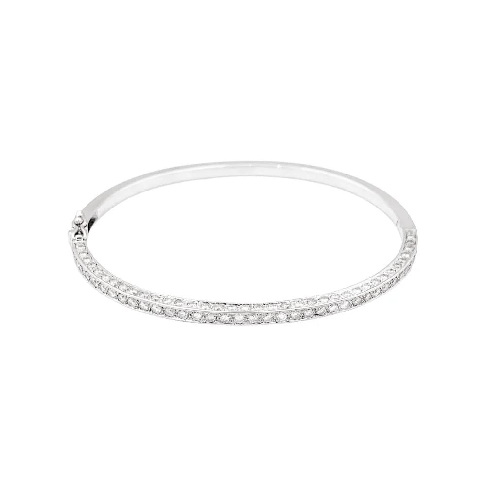 Bangle bracelet, white gold and diamonds.  - Image 2
