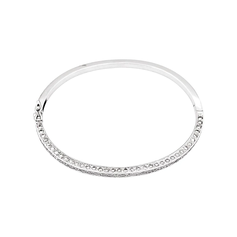 Bangle bracelet, white gold and diamonds.  - Image 3