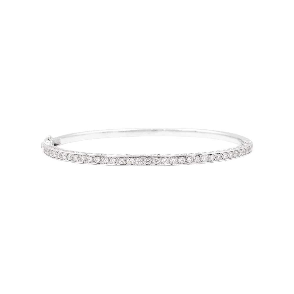 Bangle bracelet, white gold and diamonds.  - Image 4