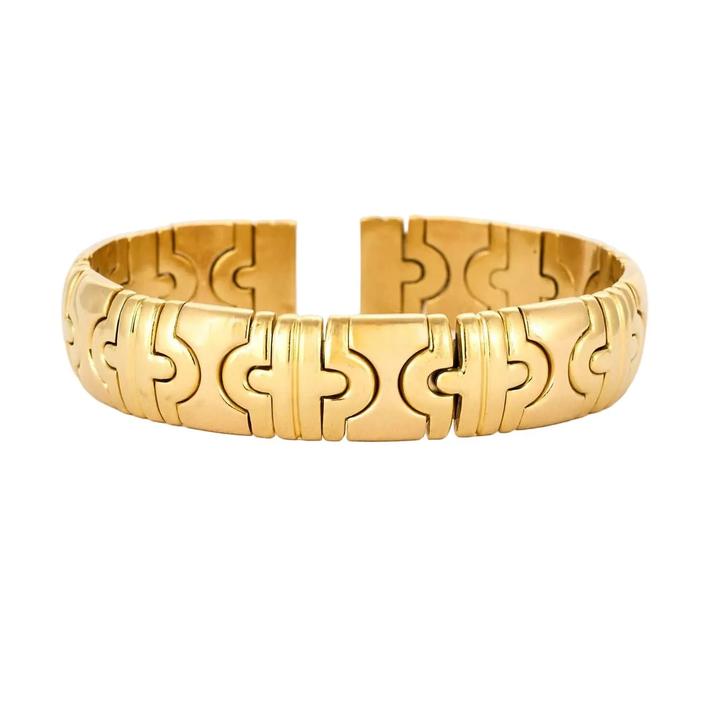 Open bangle bracelet in 18k yellow gold 