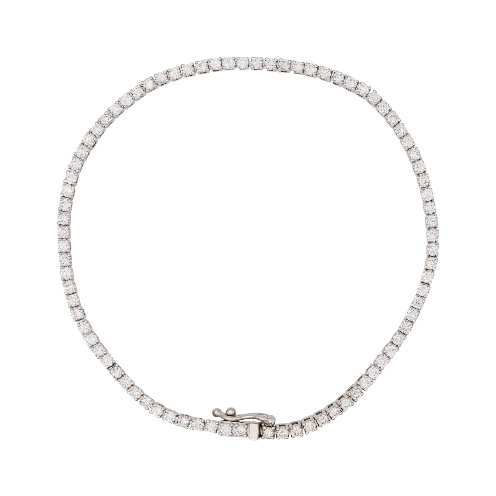 White Gold Diamond Line Bracelet 