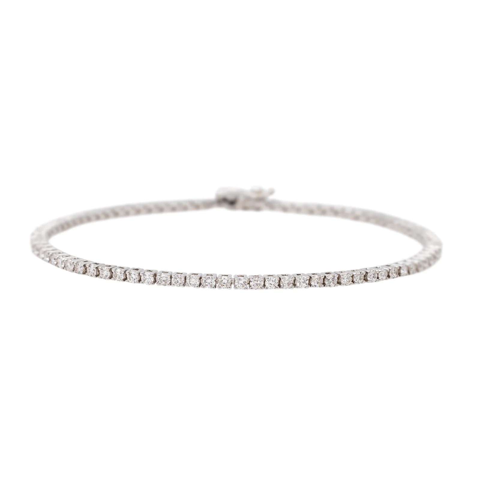 White Gold Diamond Line Bracelet  - Image 3