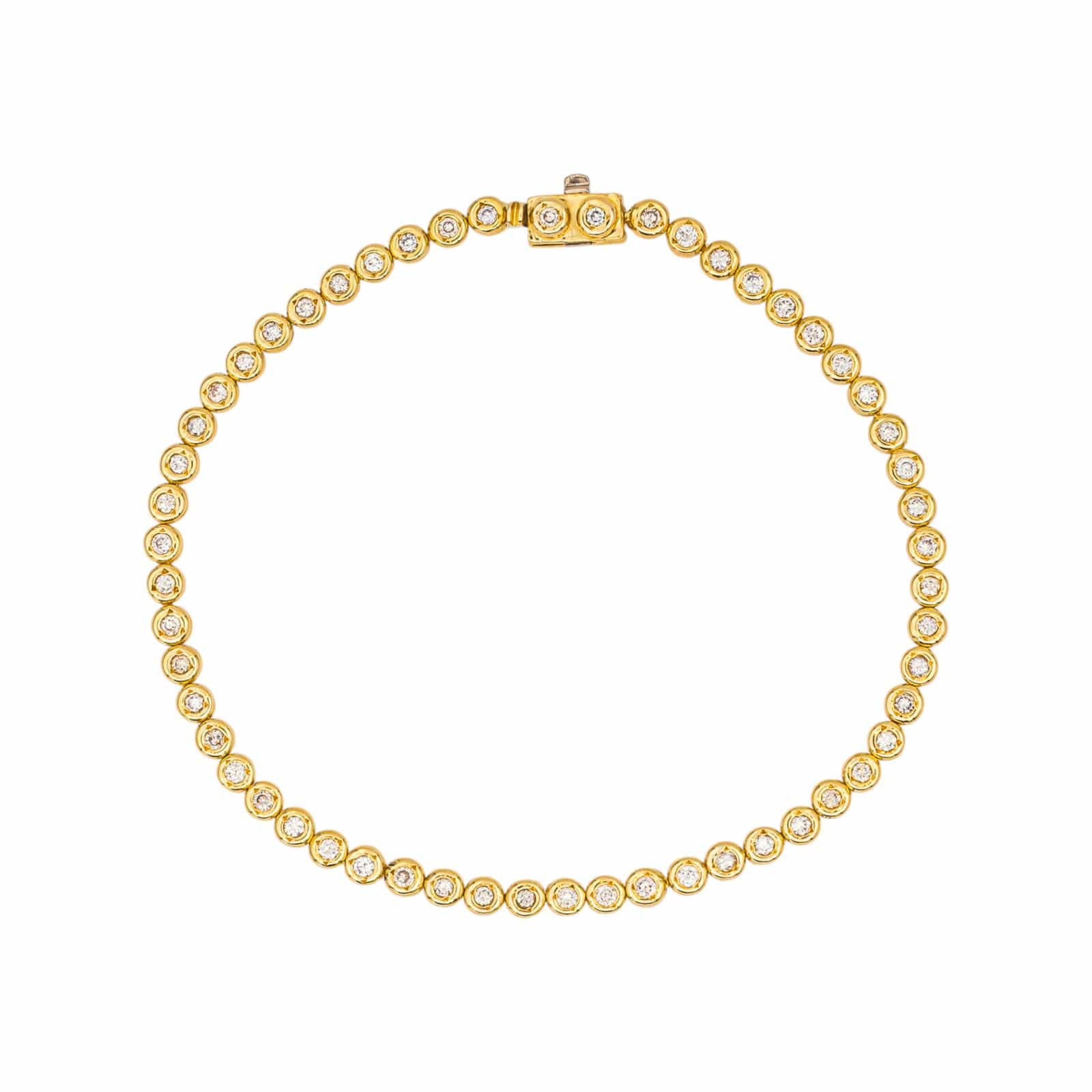 Yellow Gold Diamond Line Bracelet 