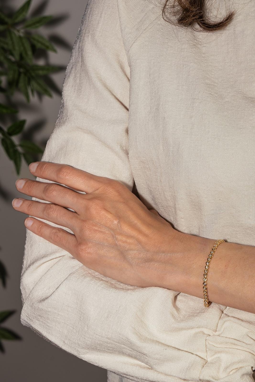 Yellow Gold Diamond Line Bracelet  - Image 2