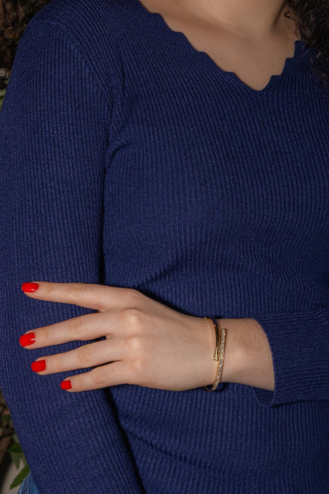 Yellow gold diamond bracelet - Image 2