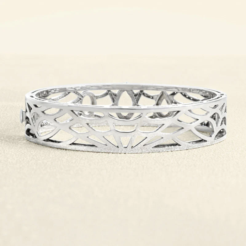White Gold and Diamond Bangle  - Image 4
