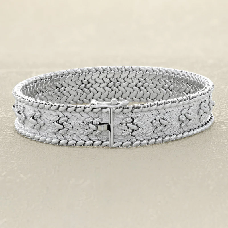 White gold ribbon bracelet - Image 3