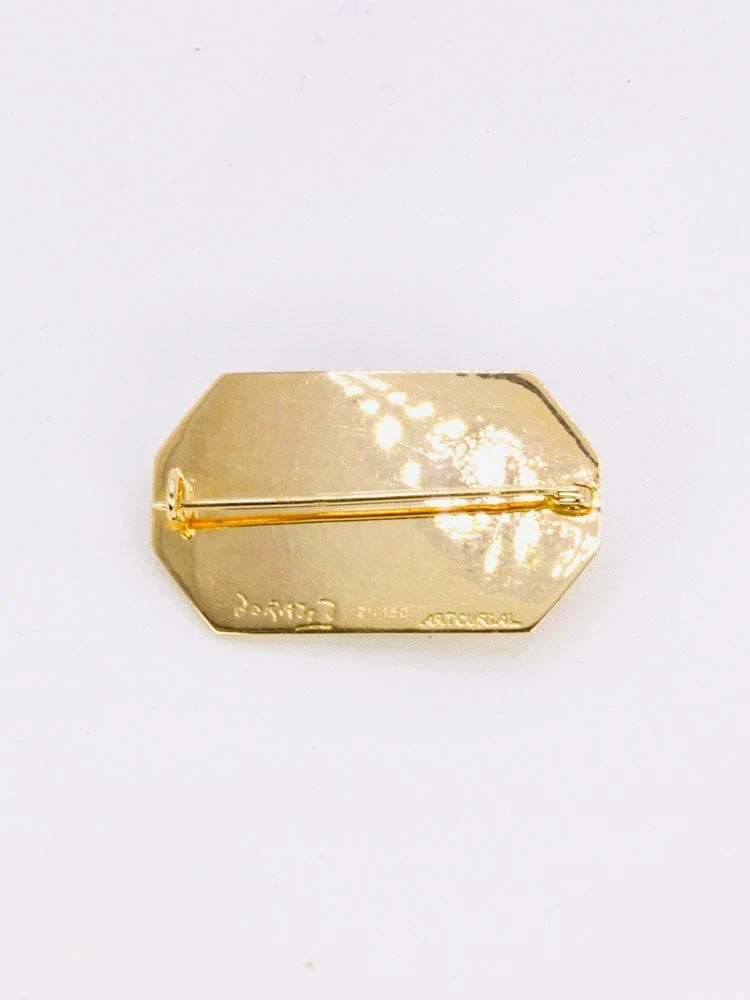 Piero Dorazio Artcurial brooch yellow gold lapis lazuli turquoise - Image 4