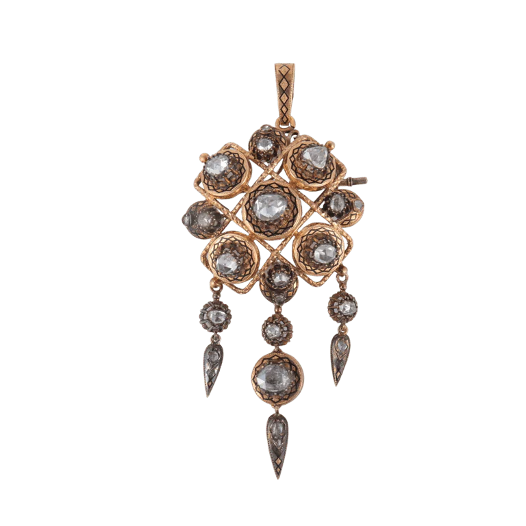 Diamond brooch-pendant