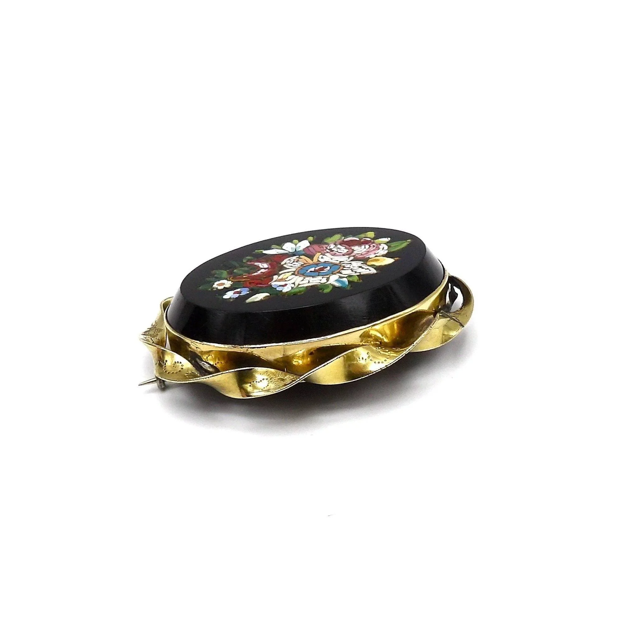 Victorian floral micro-mosaic brooch  - Image 5