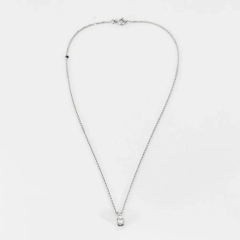 White gold chain and diamond pendant  - Image 2