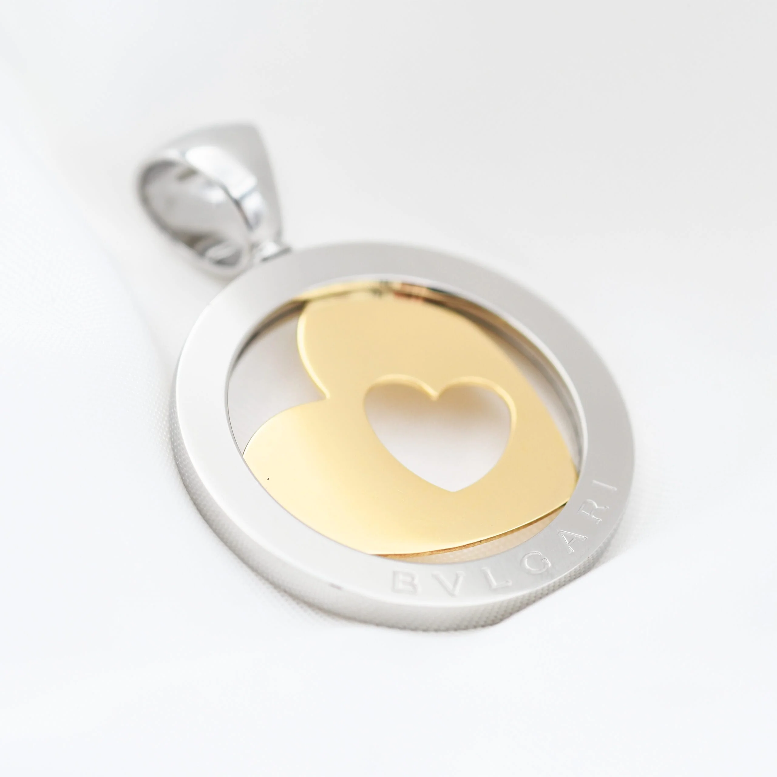 Bulgari gold and steel heart pendant  - Image 2