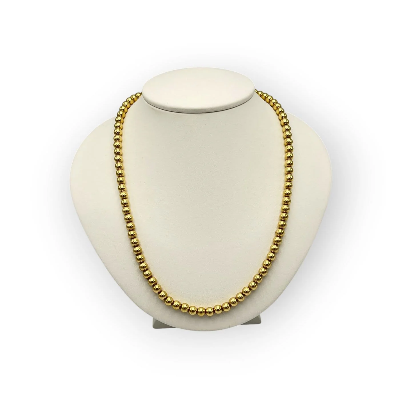 750 yellow gold bead necklace 