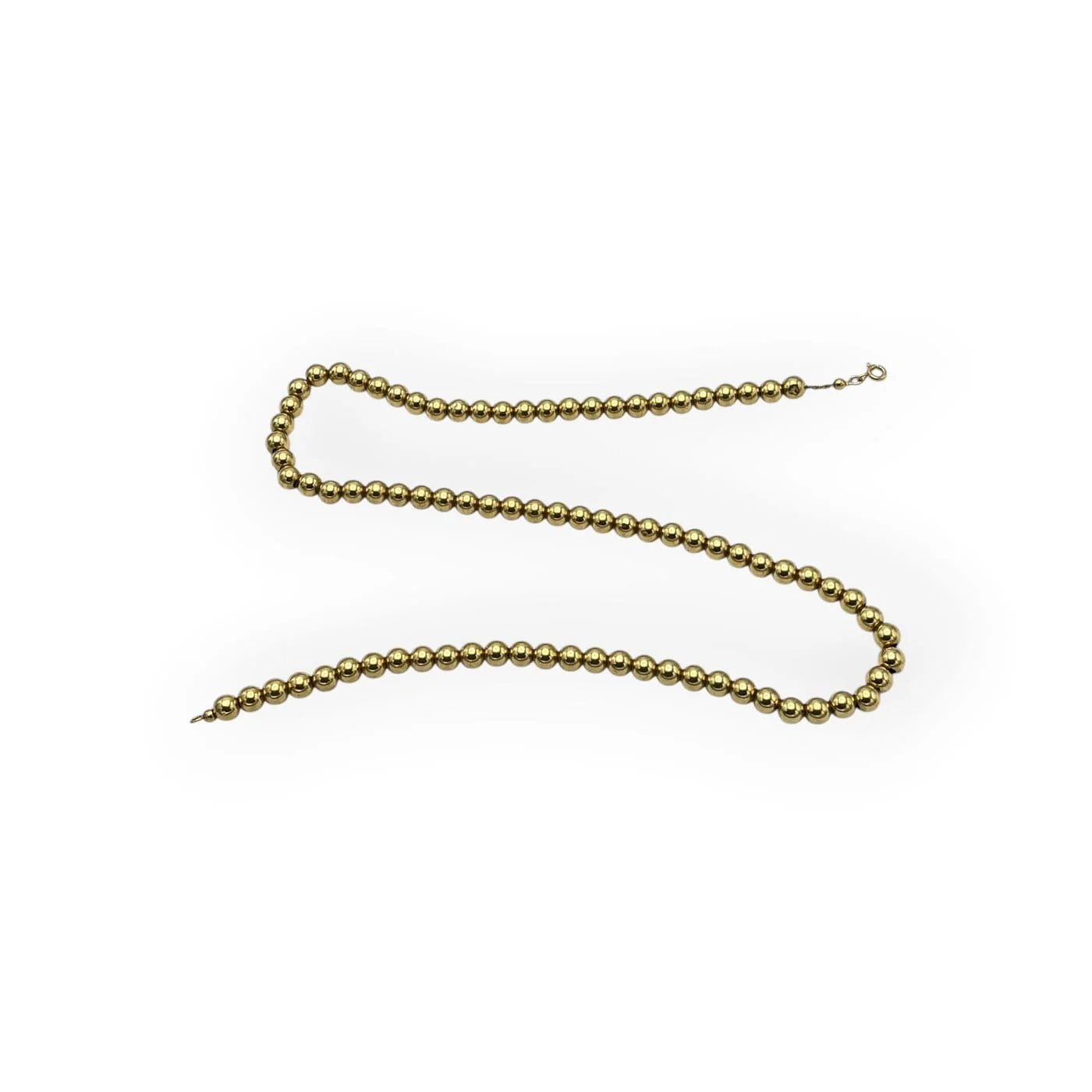 750 yellow gold bead necklace  - Image 3