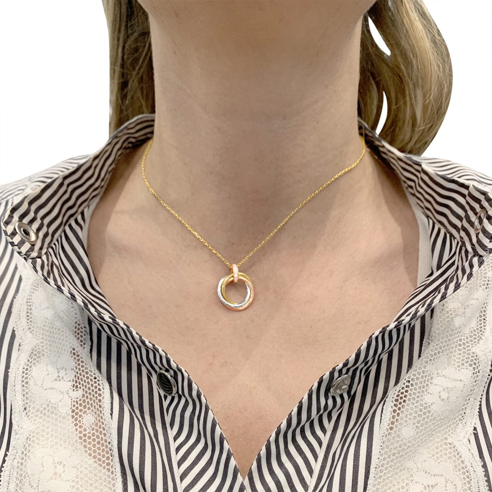 Necklace Cartier, "Trinity", three golds, diamonds.  - Image 7