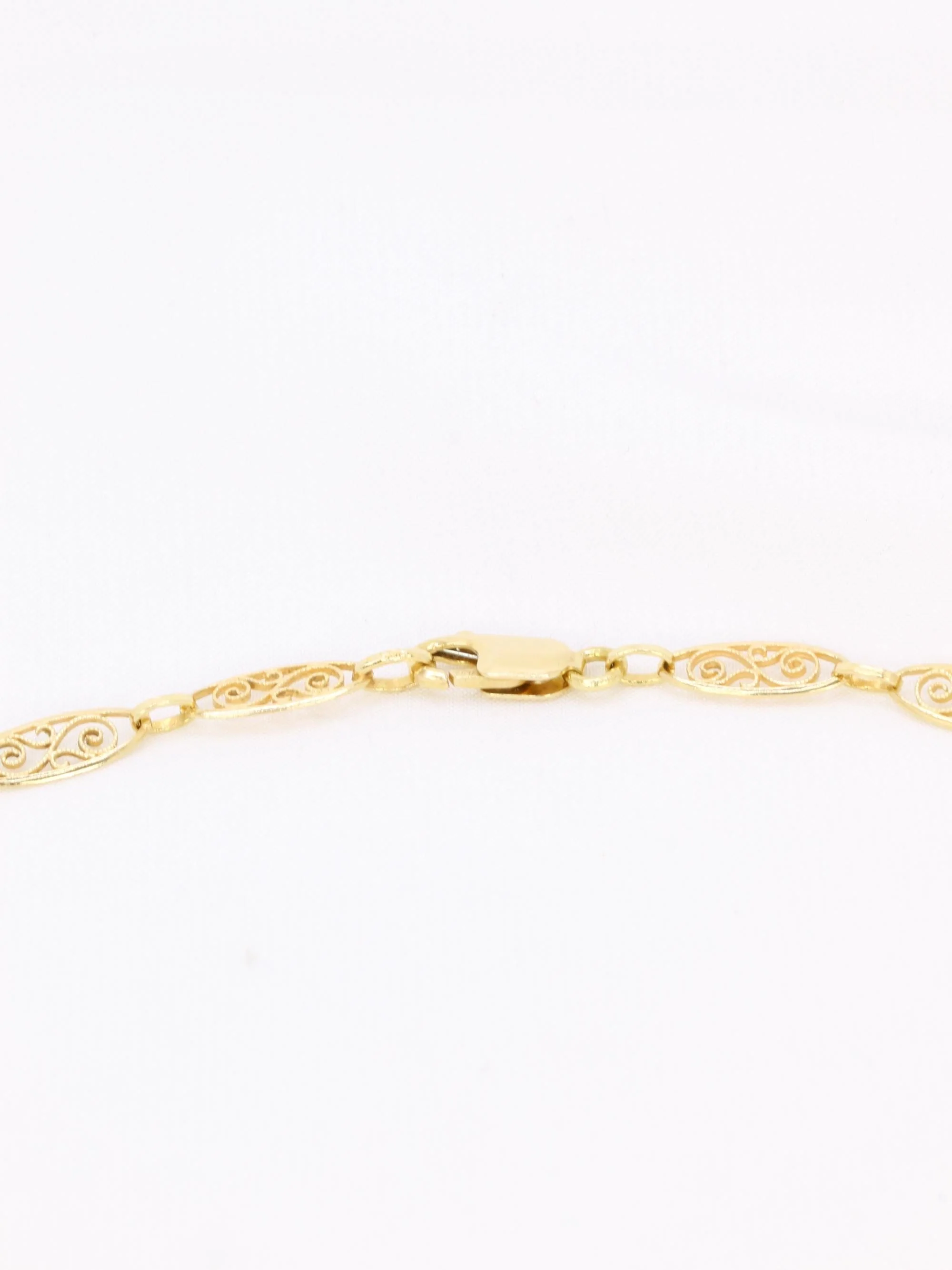 Chain necklace Link yellow gold filigree - Image 6